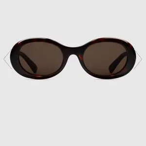 Gucci Oval Sunglasses, New without tags GUCCI EYEWEAR Oval-frame acetate and gold-tone sunglasses  main image 4